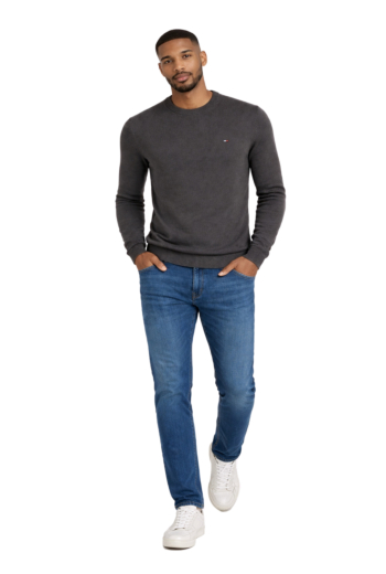 Sweat tommy jeans slim ess pt2 washed black