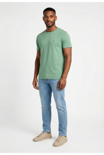 Tee shirt tommy jeans xslim jaspe l5y bahama green htr