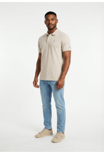 Polos tommy jeans reg ess p08 ice grey heather