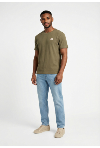 Tee shirt calvin klein jeans waffle woven labe ldy dusty olive
