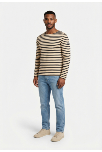 Pull leger saint james meridien moderne ecru/marine