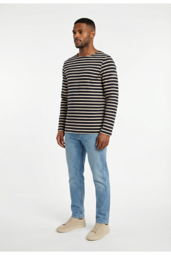 Pull leger saint james meridien moderne marine/ecru