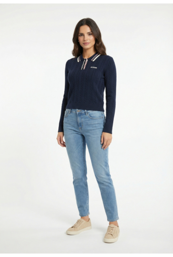 Polos manches longues guess jeans shari g7r1 silk blue