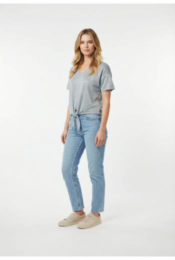 Tee shirt only amber soft chambray silver glitter