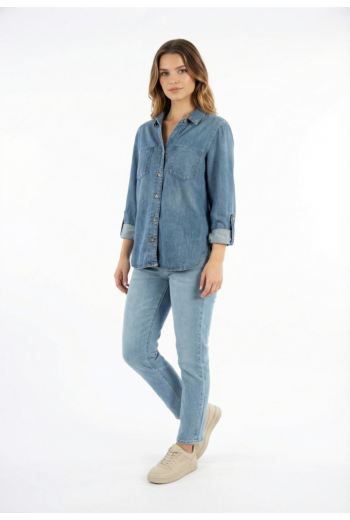 Chemisier only yasmin medium blue denim