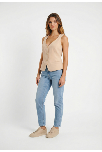 Gilets sans manche guess jeans structured crepe g1fv wooden flower