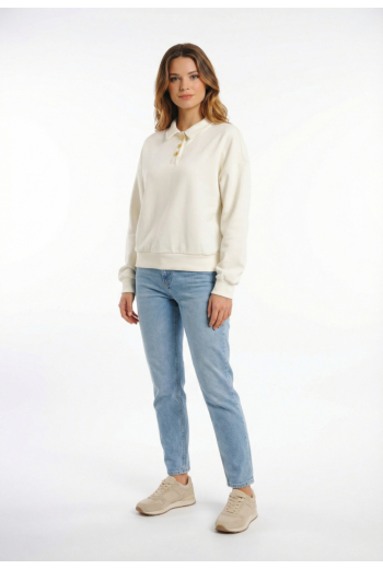 Sweat only agnes cloud dancer light gold buttons