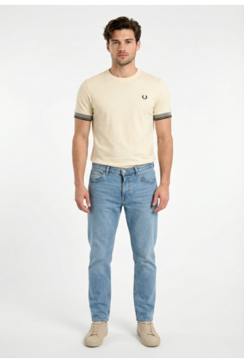 Tee shirt fred perry twin tipped cuff 560 ecru