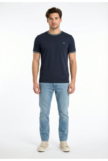 Tee shirt fred perry twin tipped 86a tnsbl/snwht/dpmt