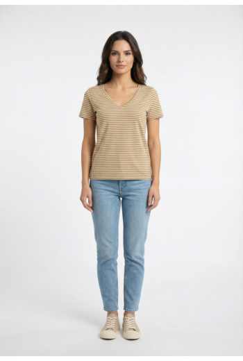 Tee shirt only venus mermaid oatmeal+silver glitter (veli)