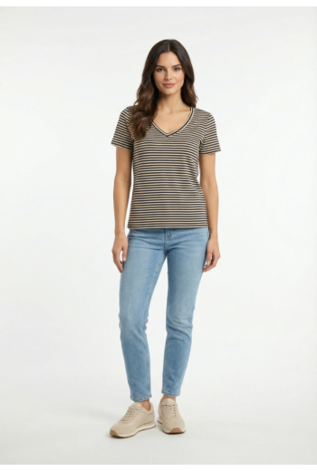 Tee shirt only venus navy blazer oatmeal+silver glitter (veli)