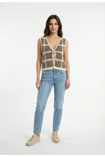 Gilets sans manche only loa birch black square mix