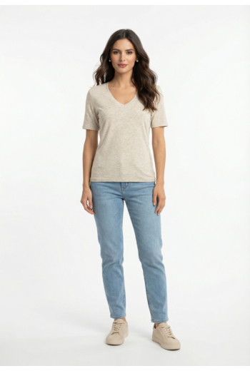 Tee shirt only carrie light grey melange silver glitter