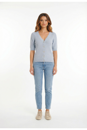 Gilets cardigans morgan 261-myrtile bleu ciel