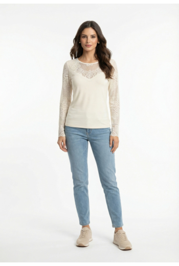 Tee shirt manches longues morgan 261-tclara off white m