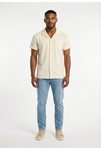 Chemise manches courtes Le Temps Des Cerises timon 1036  off white