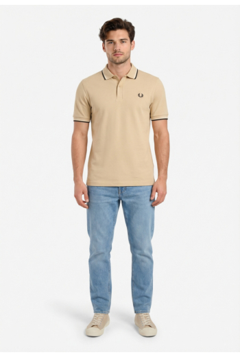 Polos fred perry mm3600 12b oatm/snwh/anchgr