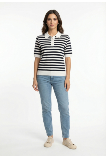 Polos saint james carola blanc/marine