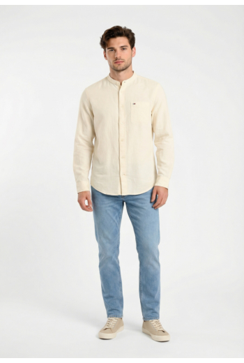 Chemise tommy jeans reg linen mx ban ybl ecru