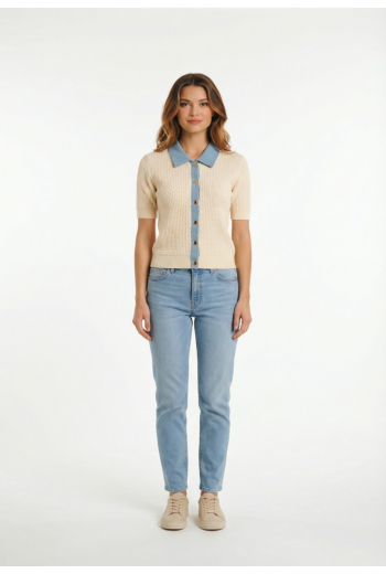 Gilets cardigans morgan 241-mbianca ivoire