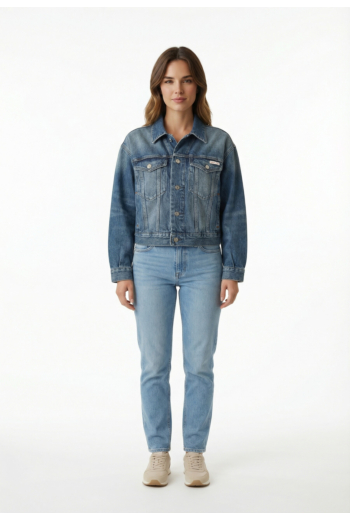 Blousons et vestes calvin klein jeans 90s trucker basset scb basset blue