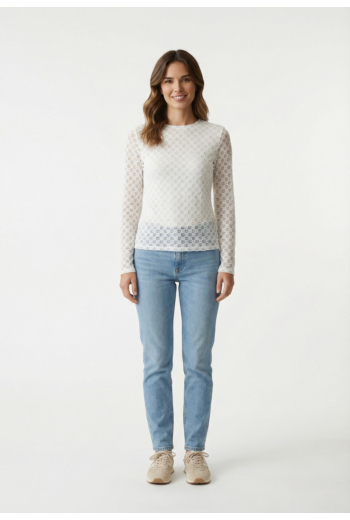 Tee shirt manches longues grace & mila valmy ivoire