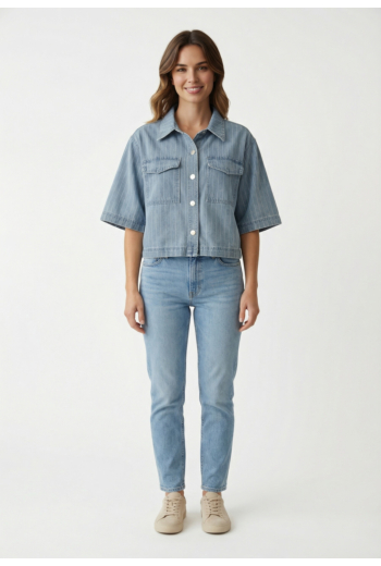 Chemisier manches courtes grace & mila vita striped_blue