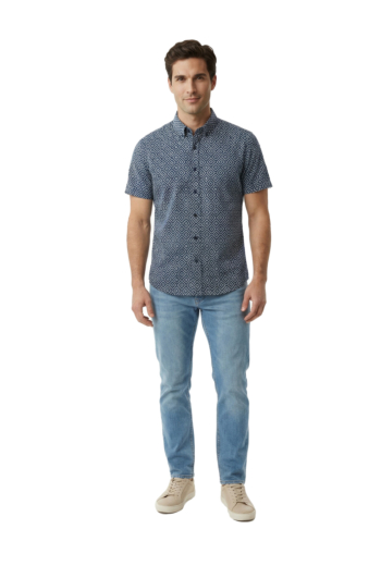 Chemise manches courtes Le Temps Des Cerises letov 3347  deep night