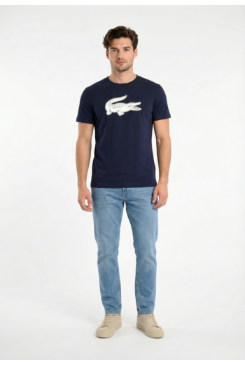 Tee shirt lacoste th2042 525 marine/blanc