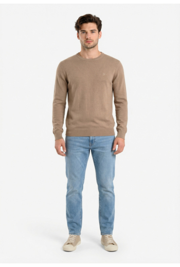 Pull hiver superdry essentials j7s husk brown marl