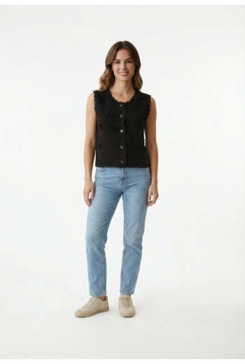 Gilets cardigans morgan 261-mfleur noir