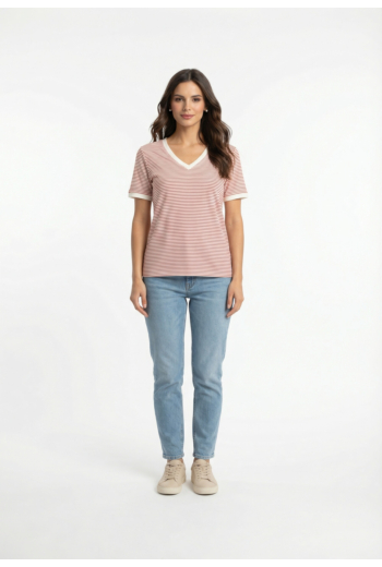 Tee shirt only tine cloud dancer barbados red (ale)