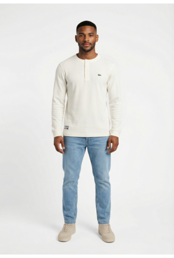 Tee shirt manches longues lacoste th1300 70v farine