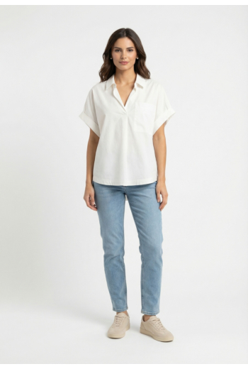 Chemisier manches courtes grace & mila versigny ivoire