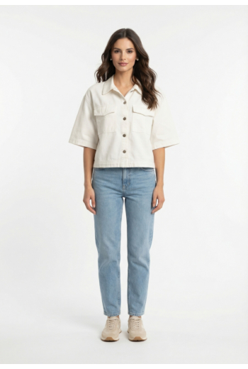 Chemisier manches courtes grace & mila vita white