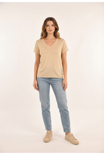 Tee shirt Le Temps Des Cerises rafa 1004  beige