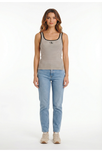 Debardeurs calvin klein jeans striped monologo sco xdy black stripe