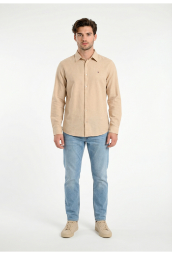 Chemise tommy jeans reg linen blend ab9 gentle gold