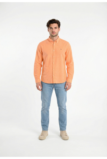 Chemise tommy jeans reg linen blend sd2 lush orange