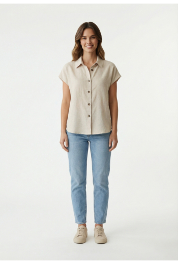Chemisier manches courtes grace & mila perez sable