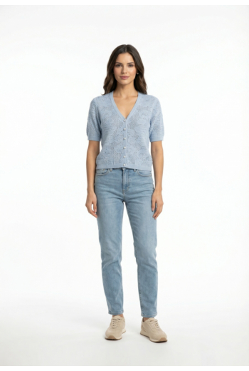 Gilets cardigans only chloe soft chambray melange/dtm button