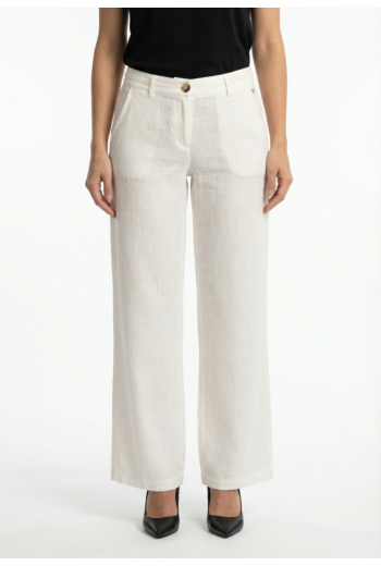 Pantalons freeman t. porter agatha plain linen lin24 f022 bright white