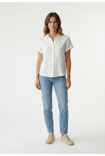 Chemisier manches courtes banana moon aracena mxm10 blanc