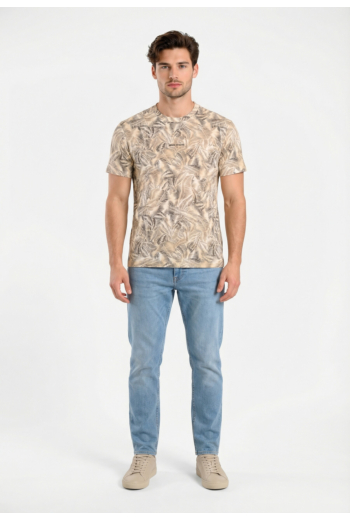 Tee shirt armani exchange xm002502 f1146 cream leaf allover b