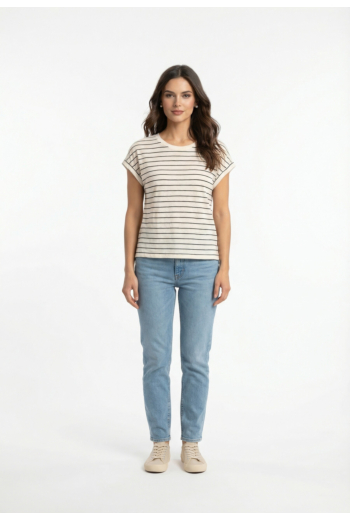 Tee shirt levi's® lori linen dolman 0002 donna stripe egret
