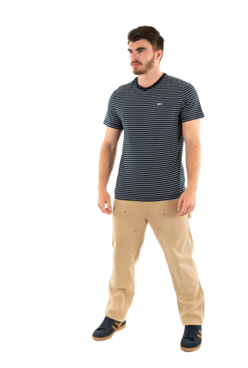 Tee shirt tommy jeans slim stripe c1g dark night navy/white stripe